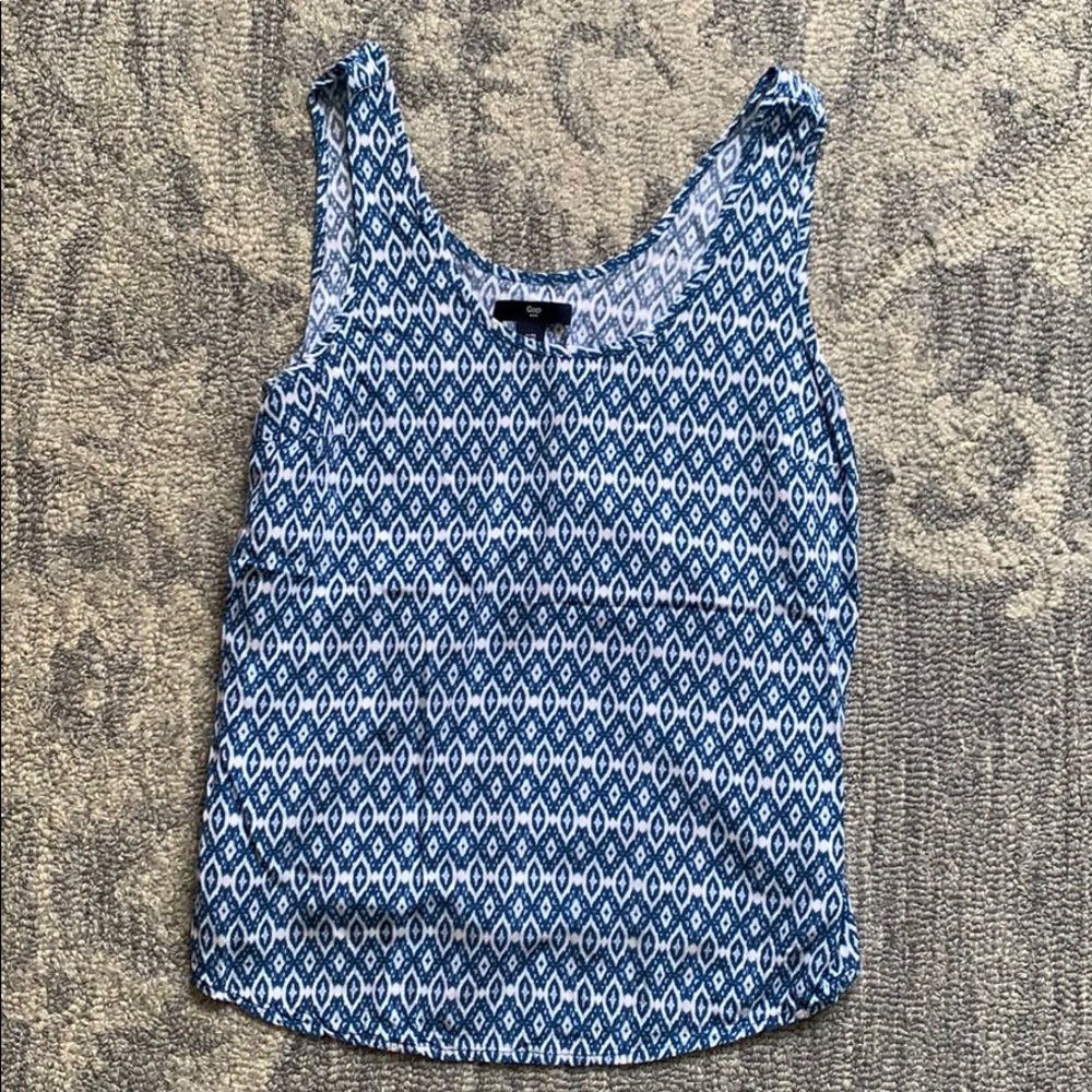 GAP tribal print blue tank